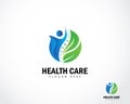 Health care logo creative spine medical nature icon design vector
