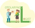 Health care, medical examination, patient at doctor s appointment. Otolaryngologist s office