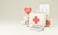 Health care medical insurance concept 3d render