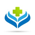 Health care medical nature leaf logo icon on white background