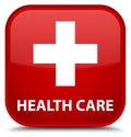 Health care (plus sign) special red square button