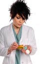 Health Care Professional With Prescription Pills Royalty Free Stock Photo