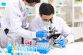 Health care researchers working in biological science laboratories. Royalty Free Stock Photo