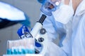 Health care researchers working in life science laboratory. Royalty Free Stock Photo