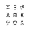 Health Care Services icon set. signs and symbols in flat linear design Medicine and healthcare