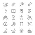 Health care thin icons