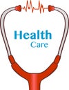 Health care vector concept with stethoscope Clipart