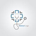 Health care vector logo design template. Medical logo design for clinic, hospital and pharmaceuticals Royalty Free Stock Photo