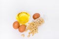 Health cashew nuts, olive oil, eggs