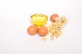 Health cashew nuts, olive oil, eggs