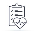 Health check up checklist for cardiovascular disease prevention test. Heart diagnostic electrocardiography service