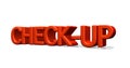 Health check-up 3D lettering on white background. Health well-being concept, Royalty Free Stock Photo