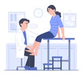 Orthopedics Doctor Examines the Patient's Legs to Diagnose Disease in Hospital's Clinic for Health Check-Up Royalty Free Stock Photo