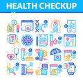 Health Checkup Medical Collection Icons Set Vector