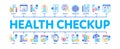 Health Checkup Medical Minimal Infographic Banner Vector