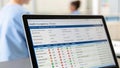 Health compliance dashboard displaying health metrics and data analysis. screen shows various health indicators, assessments, and