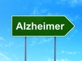 Health concept: Alzheimer on road sign background