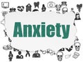 Health concept: Anxiety on Torn Paper background