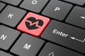 Health concept: Heart on computer keyboard background Royalty Free Stock Photo