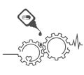 Health concept. Heart, medicament, cardiogram, gear