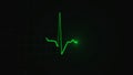 Health Concept with Heart rate. 3D render curve graph of cardiac frequency in green colour. Heartbeat cardiogram on the