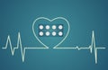 Health concept - heart symbol consists of the pills, flat design