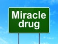 Health concept: Miracle Drug on road sign background