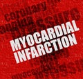 Health concept: Myocardial Infarction on the Red Wall . Royalty Free Stock Photo