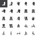 Health conditions and diseases vector icons set