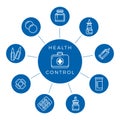 Health control linear icons concept