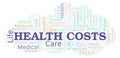 Health Costs word cloud Royalty Free Stock Photo