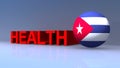 Health with cuba flag on blue