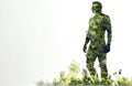 Health Day, concept image of a man from grass, flowers. Fictional person created with generative AI