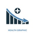 Health Decrease Graphic icon. Monochrome style design from diagram icon collection. UI. Pixel perfect simple pictogram health decr