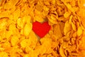 Health diet concept, healthy breakfast. Love corn flakes background