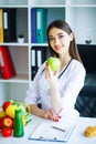 Health. Diet and Healthy Nutrition. Doctor Dietitian Holding in