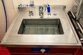 Health and disinfection, modern sink in the hospital