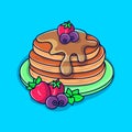 Pancake hand drawn doodle illustration