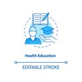 Health education turquoise concept icon