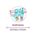 Health equity concept icon Royalty Free Stock Photo