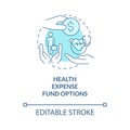 Health expense fund options turquoise concept icon