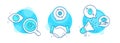 Health eye, Update time and Cogwheel icons set. Scroll down sign. Optometry, Refresh watch, Engineering tool. Vector