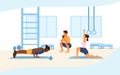 Health and fitness concept with people working out