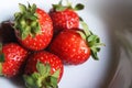 Yummy fruit Red strawberry close up image Royalty Free Stock Photo