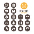 Health & fitness icon. Vector illustration. Royalty Free Stock Photo