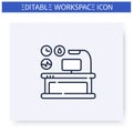 Health focused desktop line icon. Editable