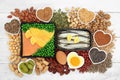 Health Food for a Healthy Heart High in Essential Fatty Acids Royalty Free Stock Photo