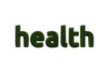 Health. Grass inscription on white background. digital illustration. 3d rendering