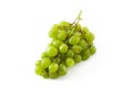 Green grapes isolated on white background. Royalty Free Stock Photo