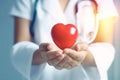 health hand care heart doctor cardiology hospital medicine concept person. Generative AI.